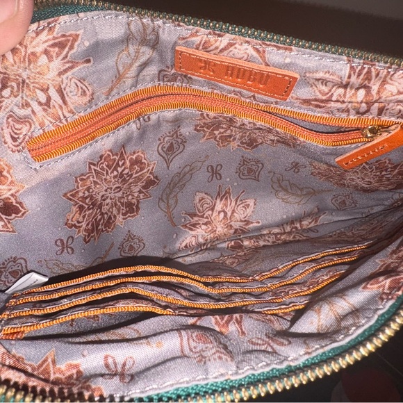 HOBO Turquoise Leather Wristlet with Ring Handle - Picture 4 of 5